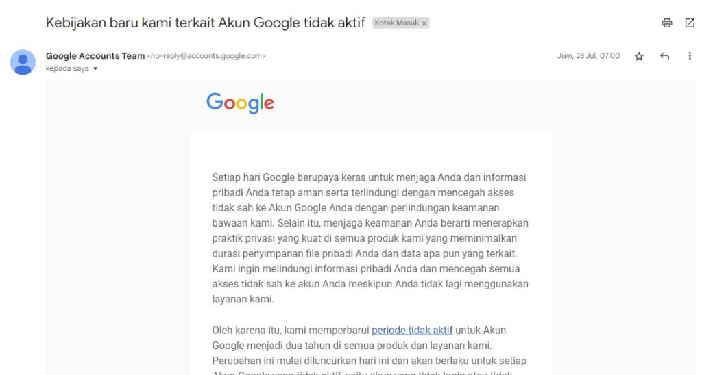 google akan hapus gmail